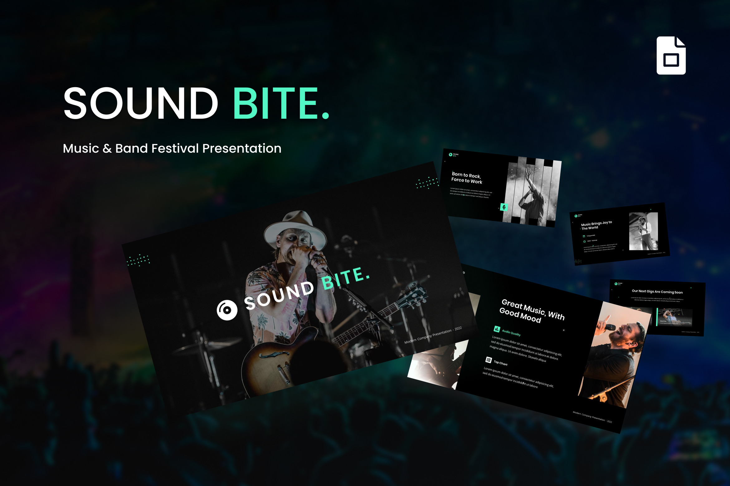 Music & Band Festival Google Slides, a Presentation Template by Antstheme