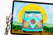 Groovy Gouache for Procreate, a Brush Add-On by Sofydoll Designs (Thumbnail 3 of 8)