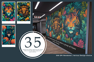 Wild Animal in Tropical Jungle Art