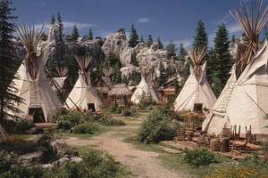An Indian Native American village, a Photo by Pavel_design