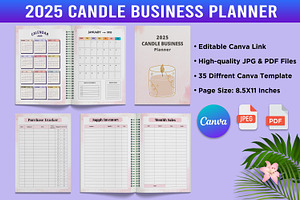 2025 Candle Business Planner Canva, a Presentation Template by Designmela01
