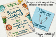 Sewing supplies watercolor clipart, an Object Graphic by Trinibis (Thumbnail 5 of 5)