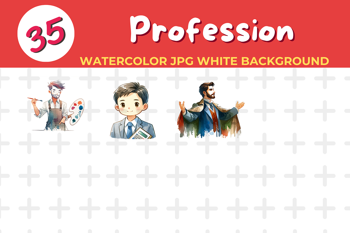 Profession watercolor Jpg Background, a Person Illustration by John_Walker (Photo 3 of 3)