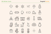 Four Seasons Outline Icons BUNDLE, an Icon by Sargatal (Thumbnail 2 of 7)