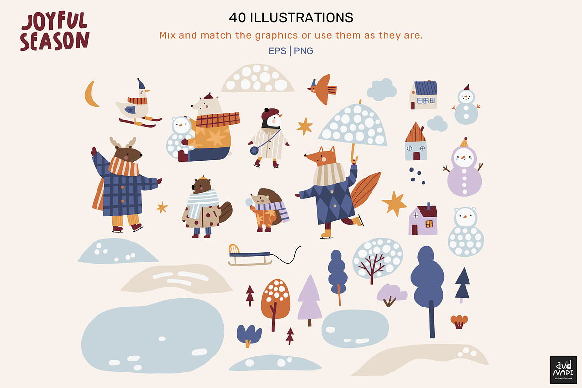 Joyful Season — Winter Clipart, a Seasonal Illustration by avdnadi (Photo 3 of 11)