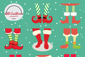 Christmas Feet Vector Clipart CL001