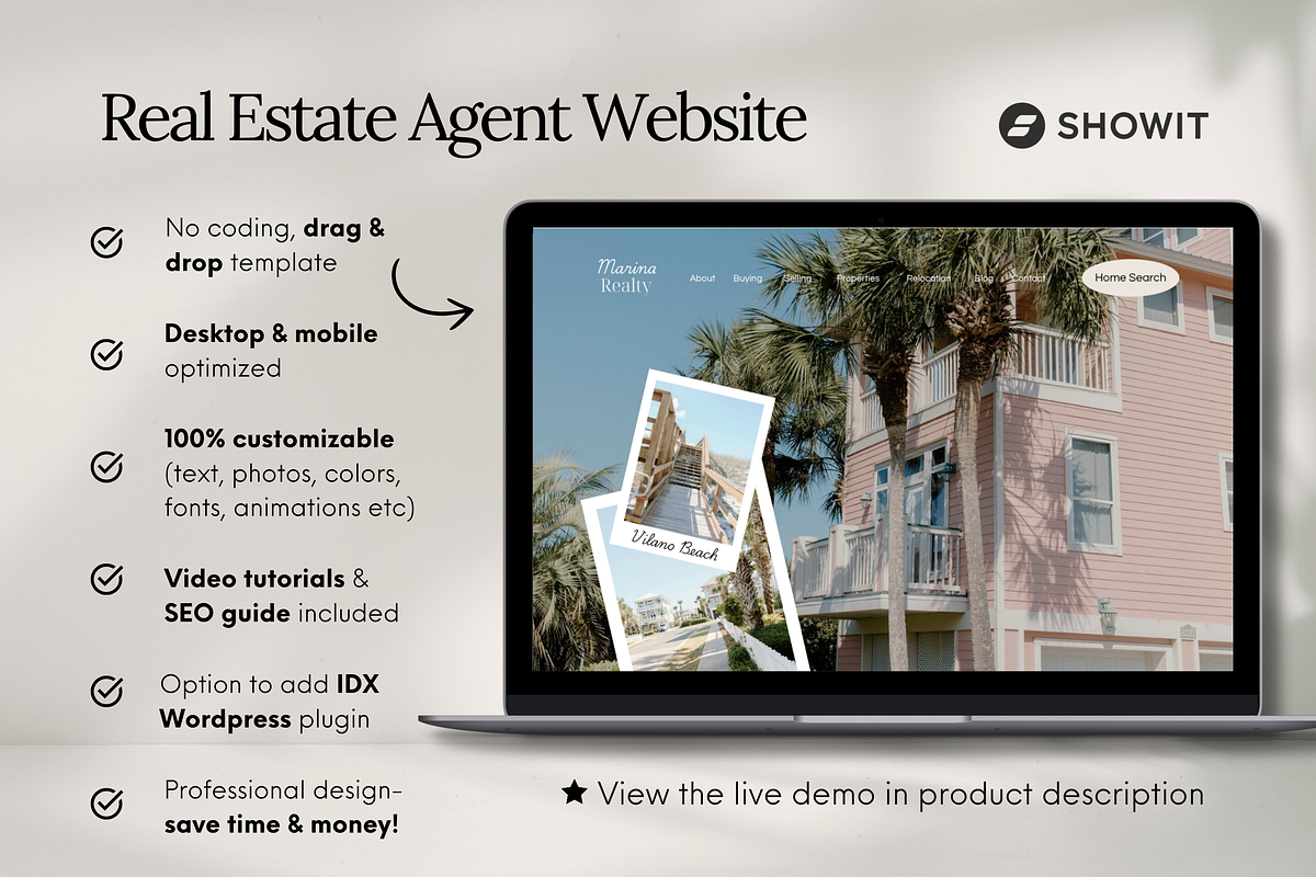 Real Estate Website Template Showit preview 5