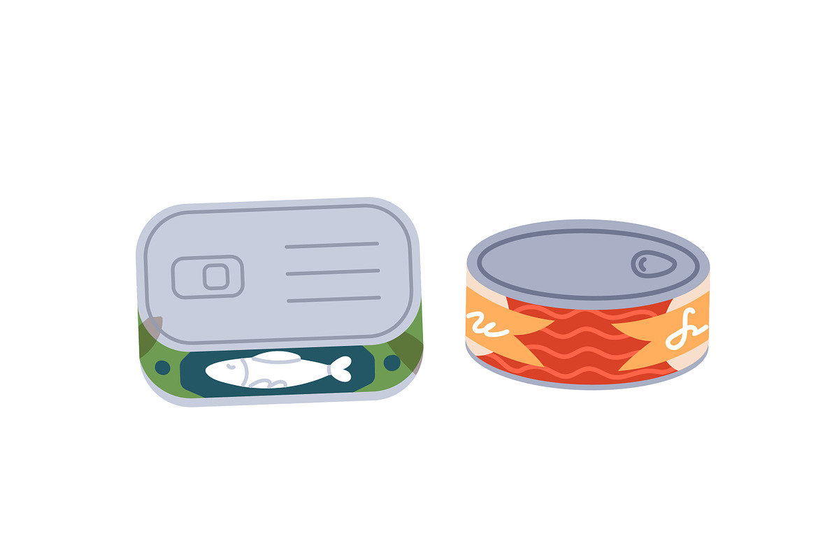 Tin cans and bottles, preserves set, a Food Illustration by Good Studio (Photo 4 of 6)