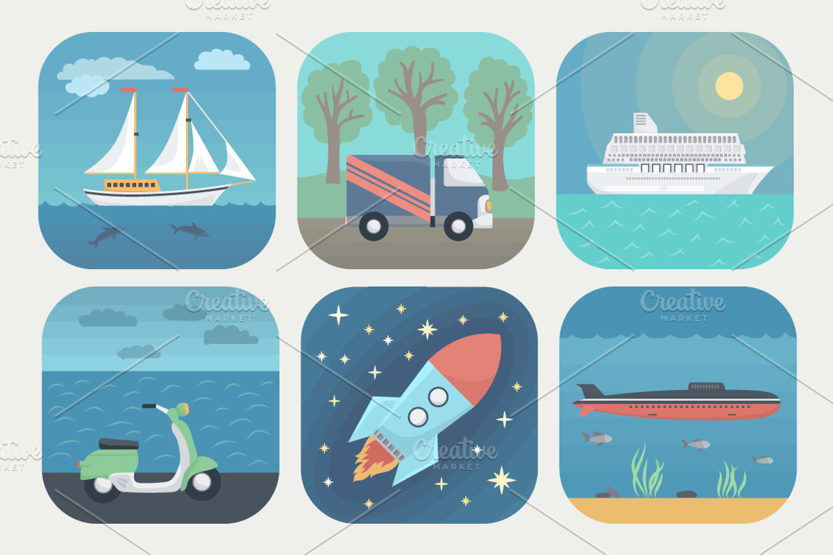 Transport App Icons Set, an Icon by Alex Serada (Photo 3 of 4)