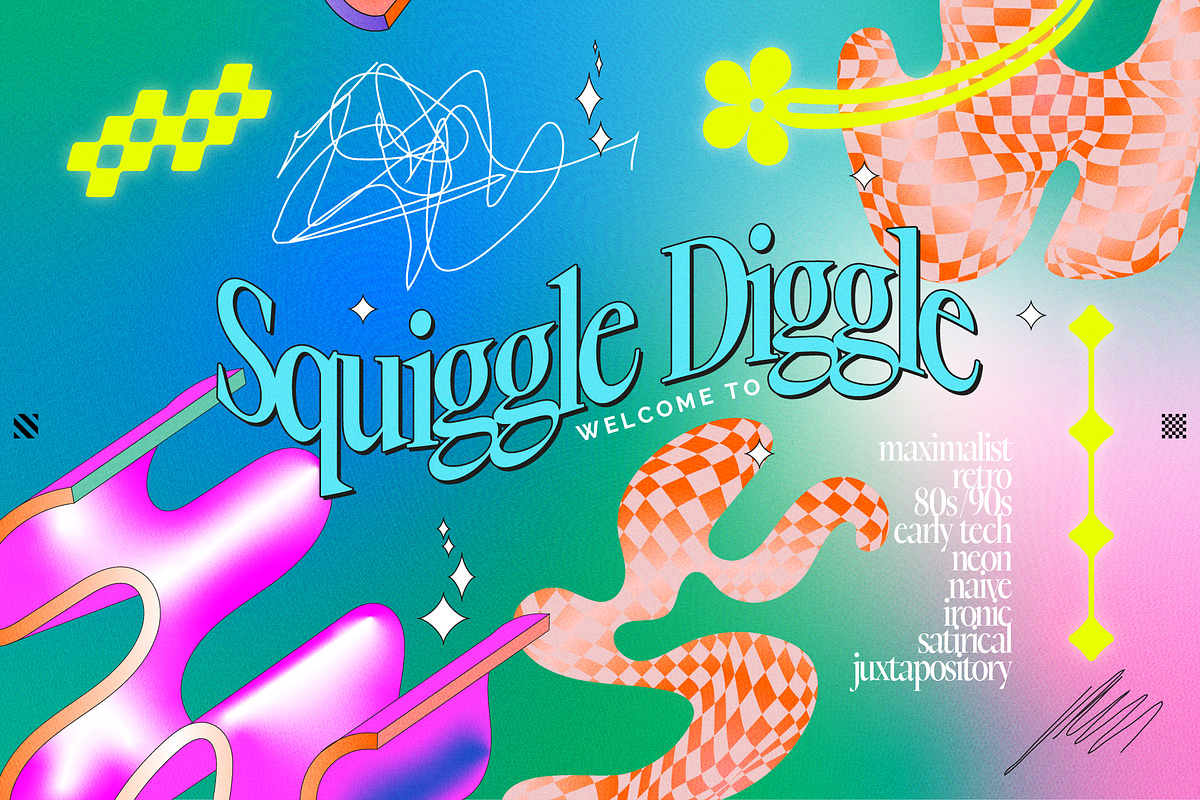Postmodern Squiggle 2 Vector Clipart, an Object Graphic by angelainthefields (Photo 2 of 14)