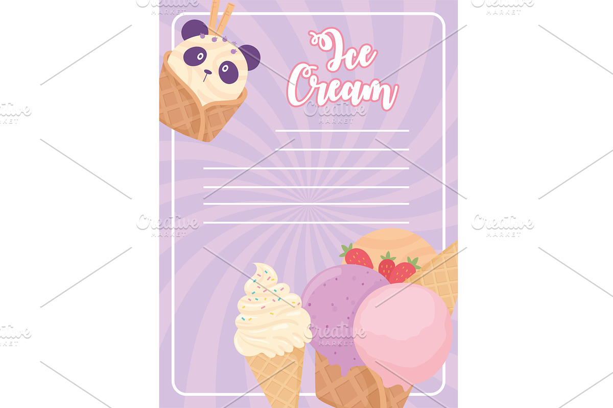 ice cream poster, a Food Illustration by studiogstock