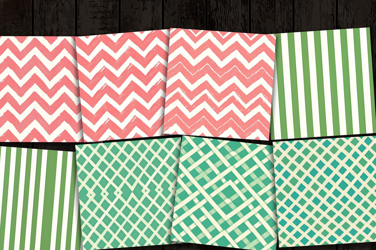 Pink and Green Digital Paper, a Pattern Graphic by Design Scotch (Photo 3 of 8)