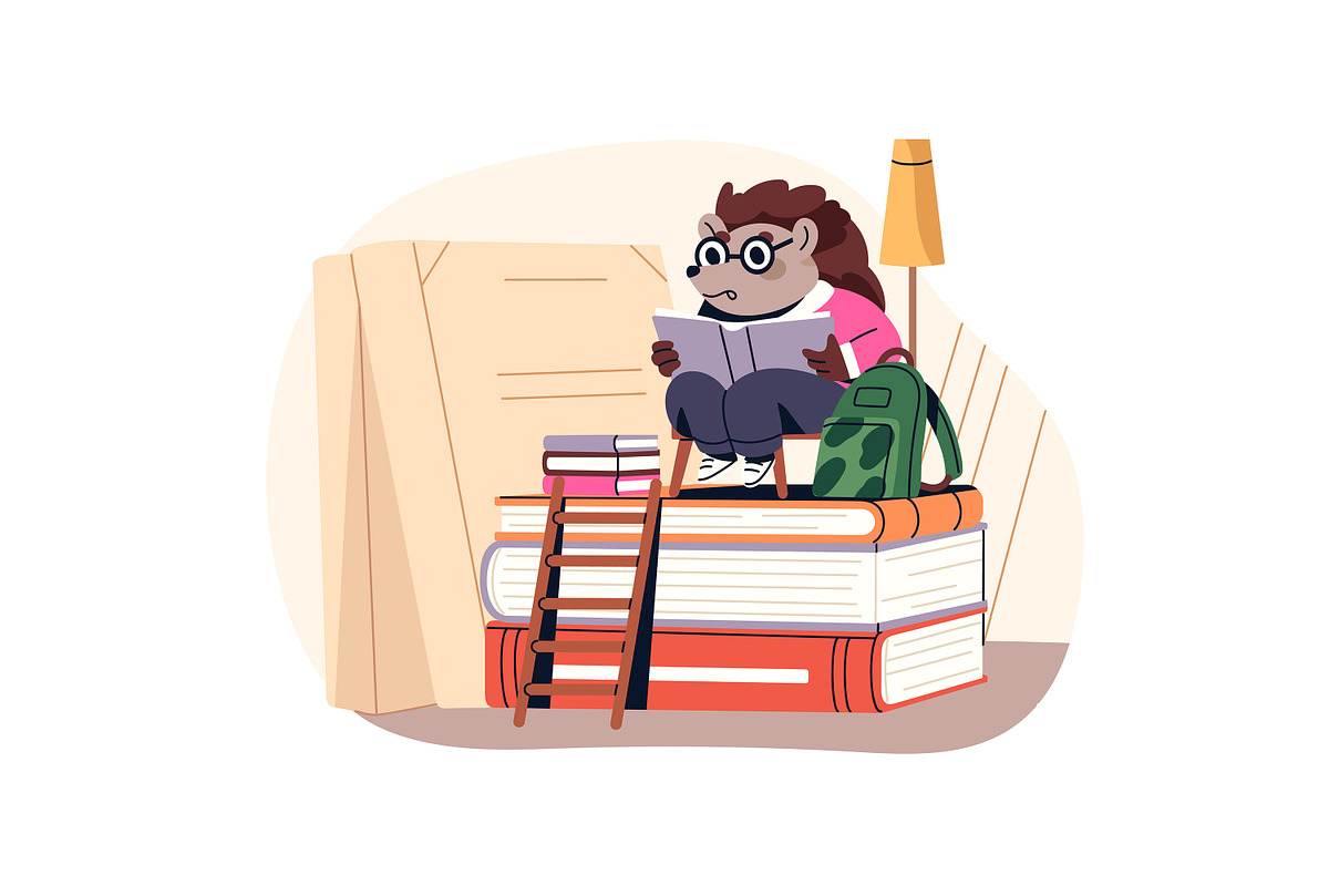 Cute animals students study set, an Education Illustration by PaperTrident (Photo 5 of 13)
