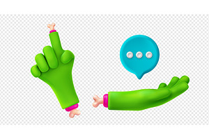 3d Render Zombie Hands Pointing And