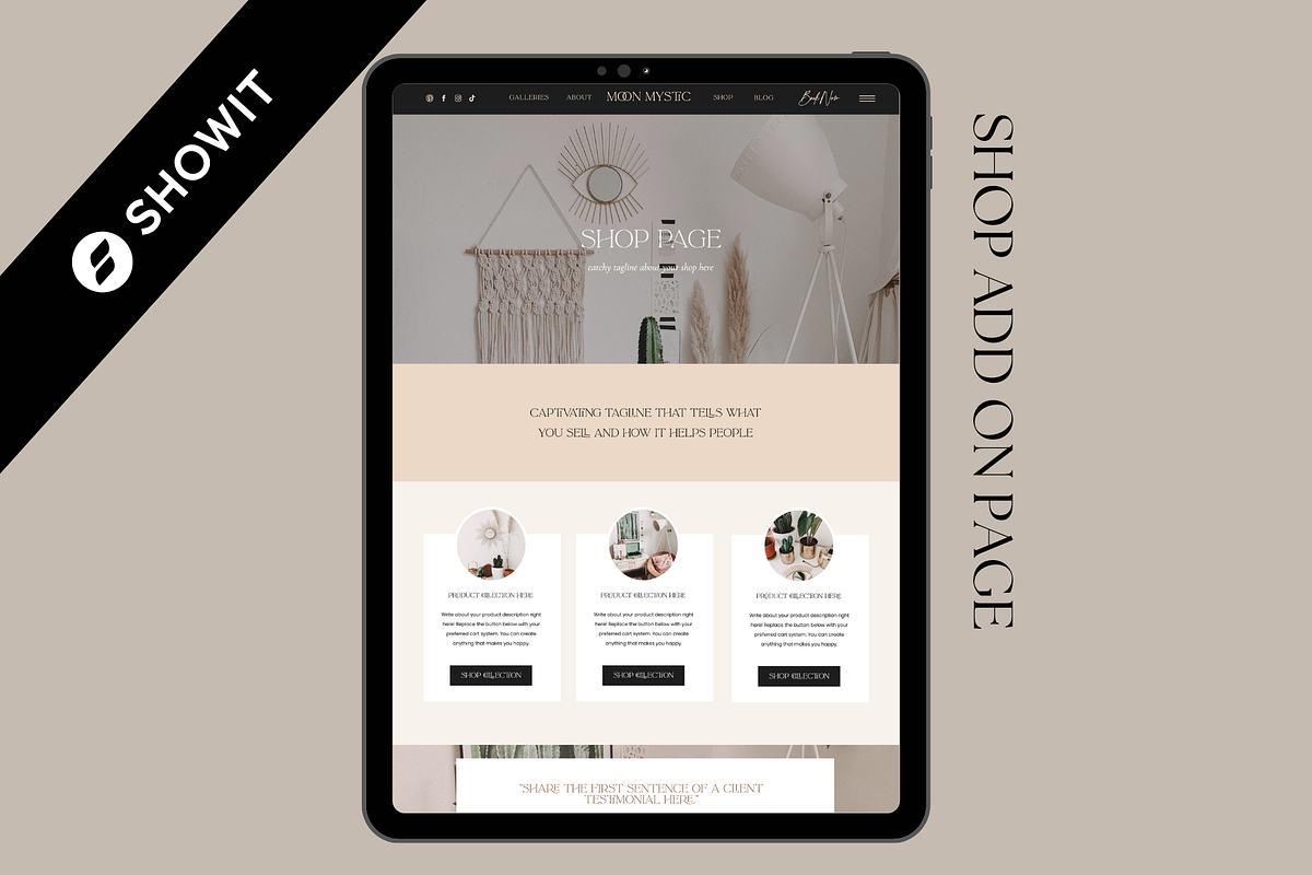 Showit Shop Page template, a Templates & Theme by Eclipse Creative Designs (Photo 1 of 2)