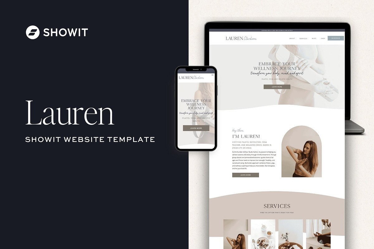 Neutral Showit Website Template, a Websites & App Template by Monarch Design Co. (Photo 1 of 9)