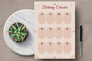 Birthday Calendar Template layout, a Stationery Template by MightyDesign (Thumbnail 1 of 7)