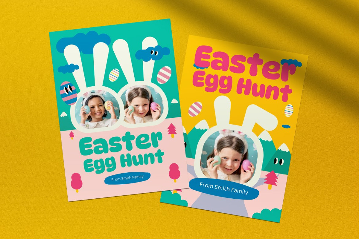 Yellow Easter Egg Hunt Photobooth, a Card Template by graphicook (Photo 3 of 4)
