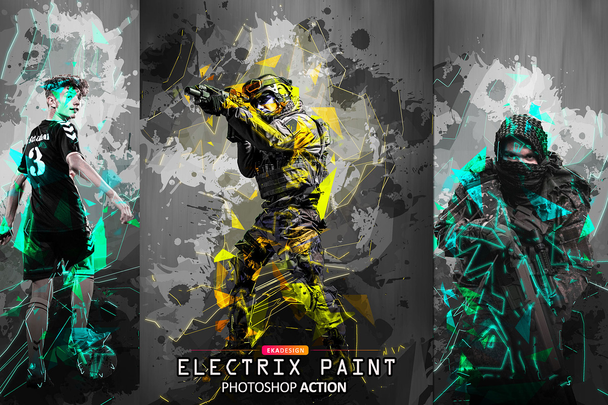Electrix Paint Photoshop Action, an Action Add-On by Eka Design (Photo 1 of 6)