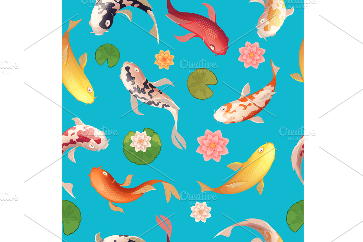 Fish pattern. Asian top view, a Graphic by Onyx