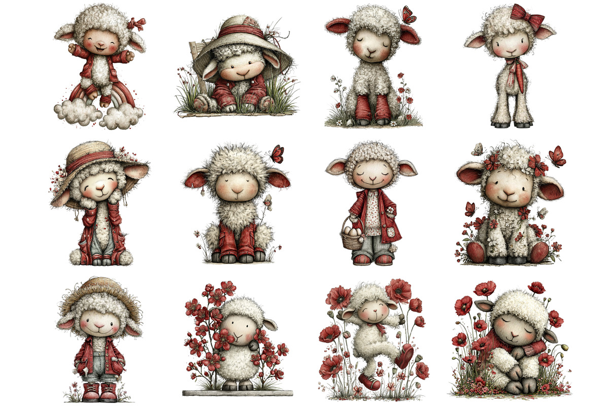 Cute Spring Lamb Clipart, a Graphic by CitraGraphics (Photo 2 of 5)