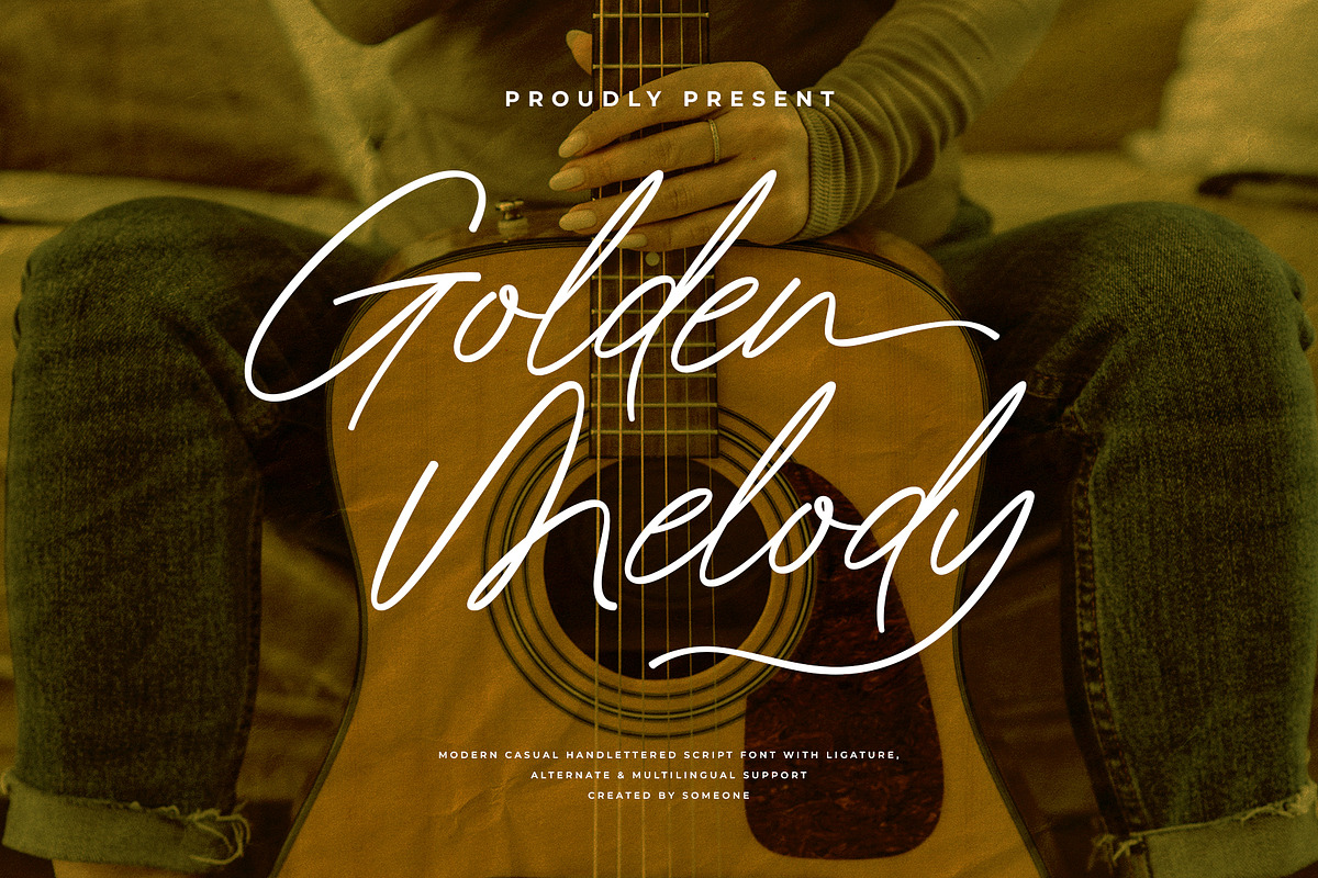 Golden Melody, a Script Font by MJB Letters (Photo 1 of 10)