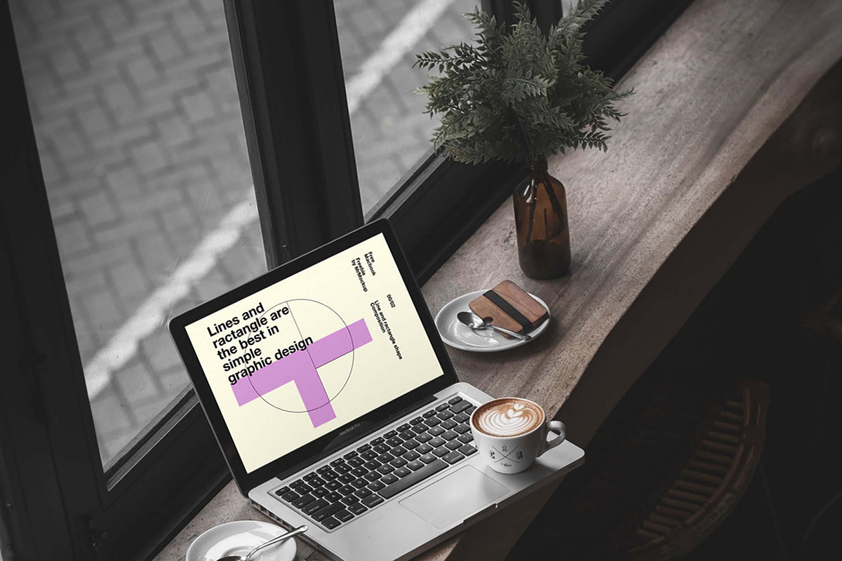 MacBook Pro in Cafe Mockup, a Mac Mockup by INDERNEILk