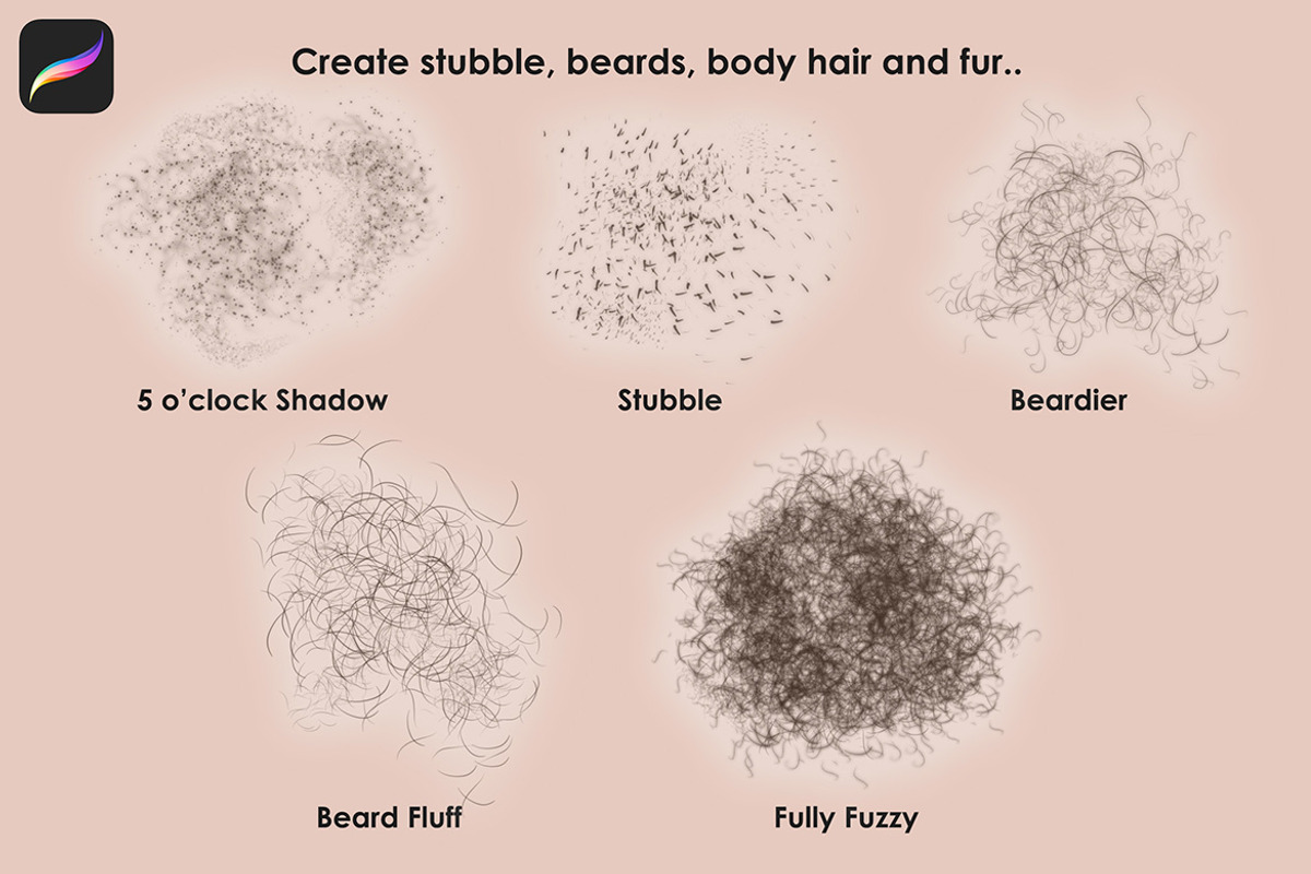 Procreate Hair Brushes, a Brush Add-On by Mels Brushes (Photo 3 of 4)