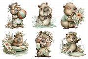 Summer Funny Capybara Clipart, an Illustration by Daily.Designs (Thumbnail 3 of 8)