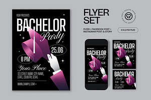 Bachelor Party Flyer, a Flyer Template by graphicook