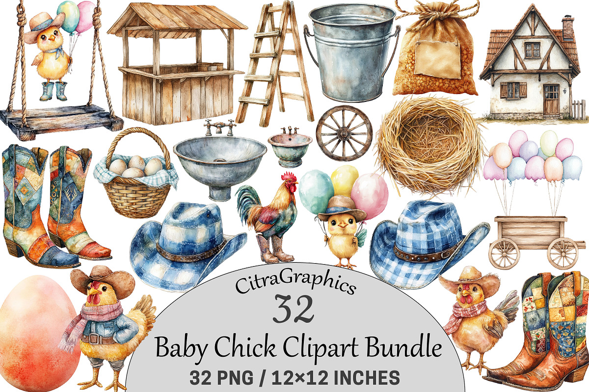 Baby Chick Clipart Bundle, an Illustration by CitraGraphics (Photo 1 of 5)