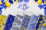Amalfi Lemons & Mediterranean Tiles, a Pattern Graphic by KaramfilaS (Thumbnail 1 of 23)