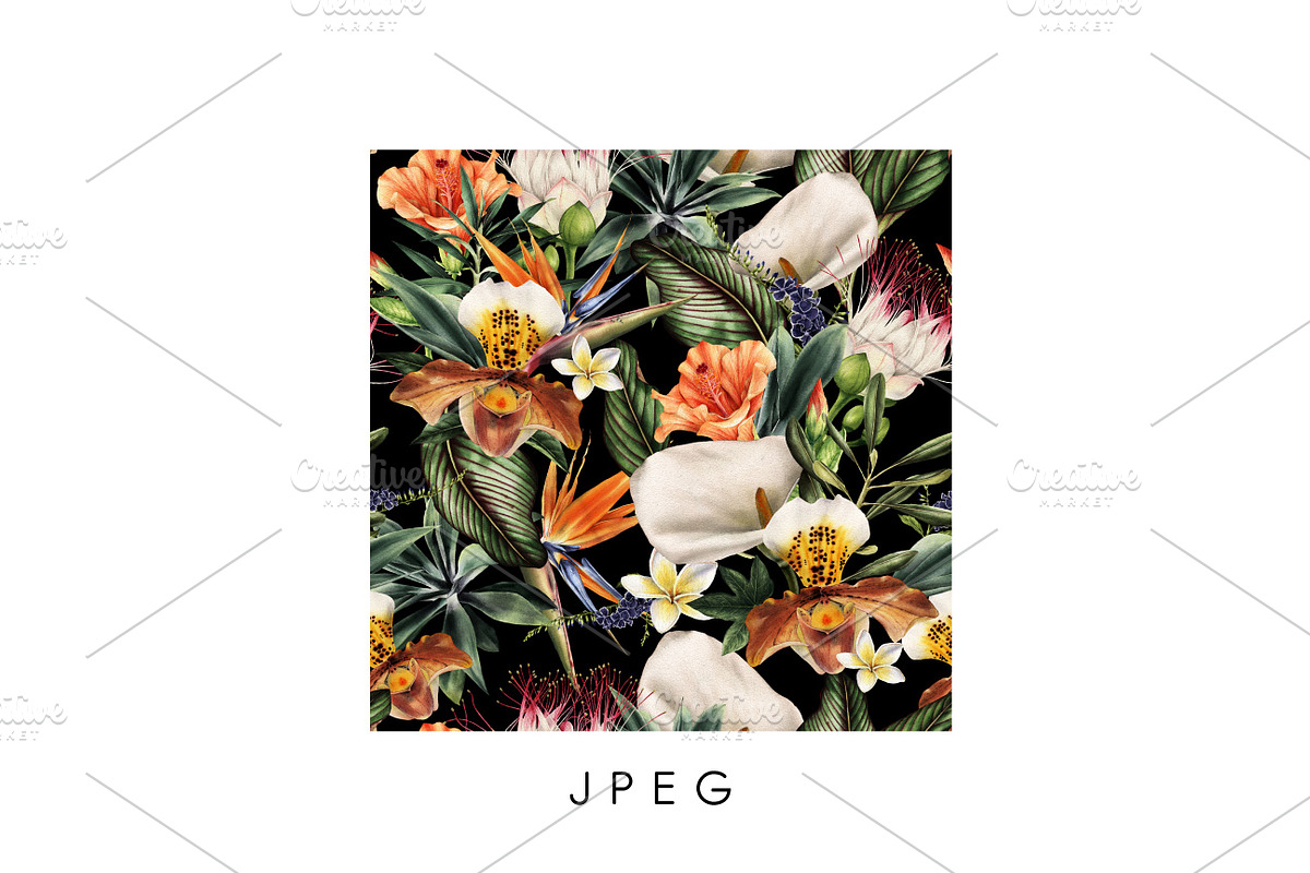 Seamless tropical patterns, a Pattern Graphic by ollalya (Photo 5 of 17)