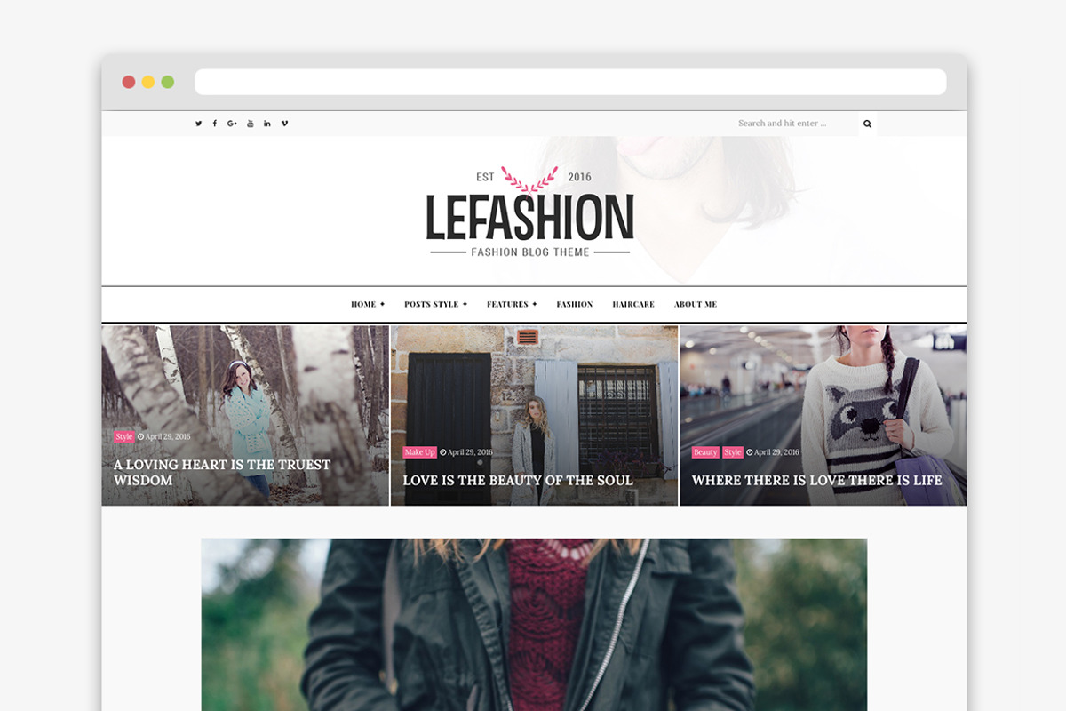 Lefashion - Fashion & Lifestyle Blog, a WordPress Template by Themeslion (Photo 1 of 2)