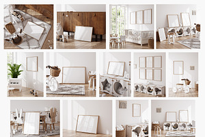 Frame Mockup Bundle In Home Interior