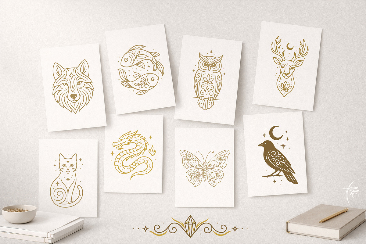 Mystic Animals & Nature Symbols Set, an Object Graphic by Christine Krahl (Photo 3 of 3)