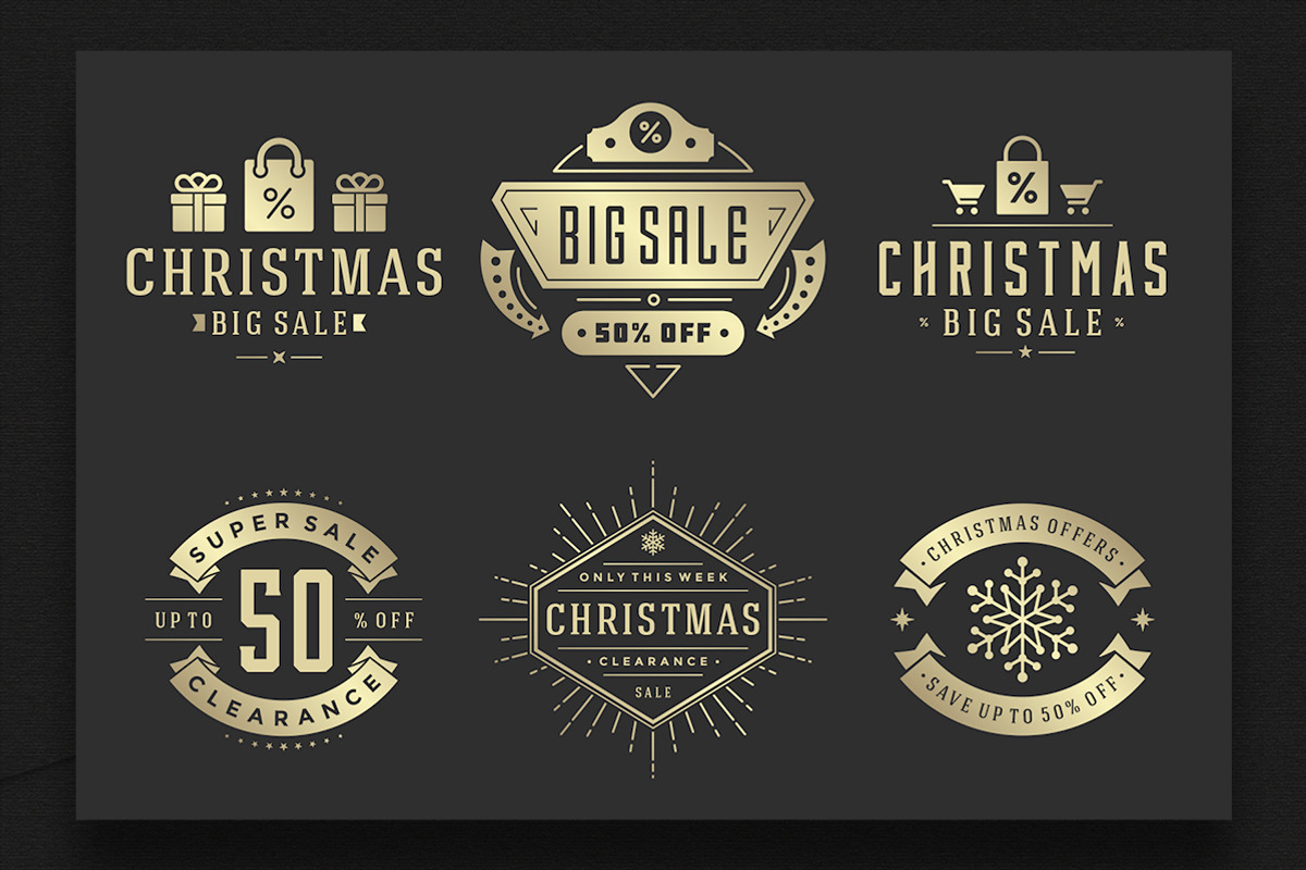 30 Christmas Sale Labels and Badges, a Branding & Logo Template by Vasya Kobelev (Photo 6 of 20)