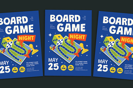 Board Game Night Flyer, a Flyer Template by Gumico Studio.