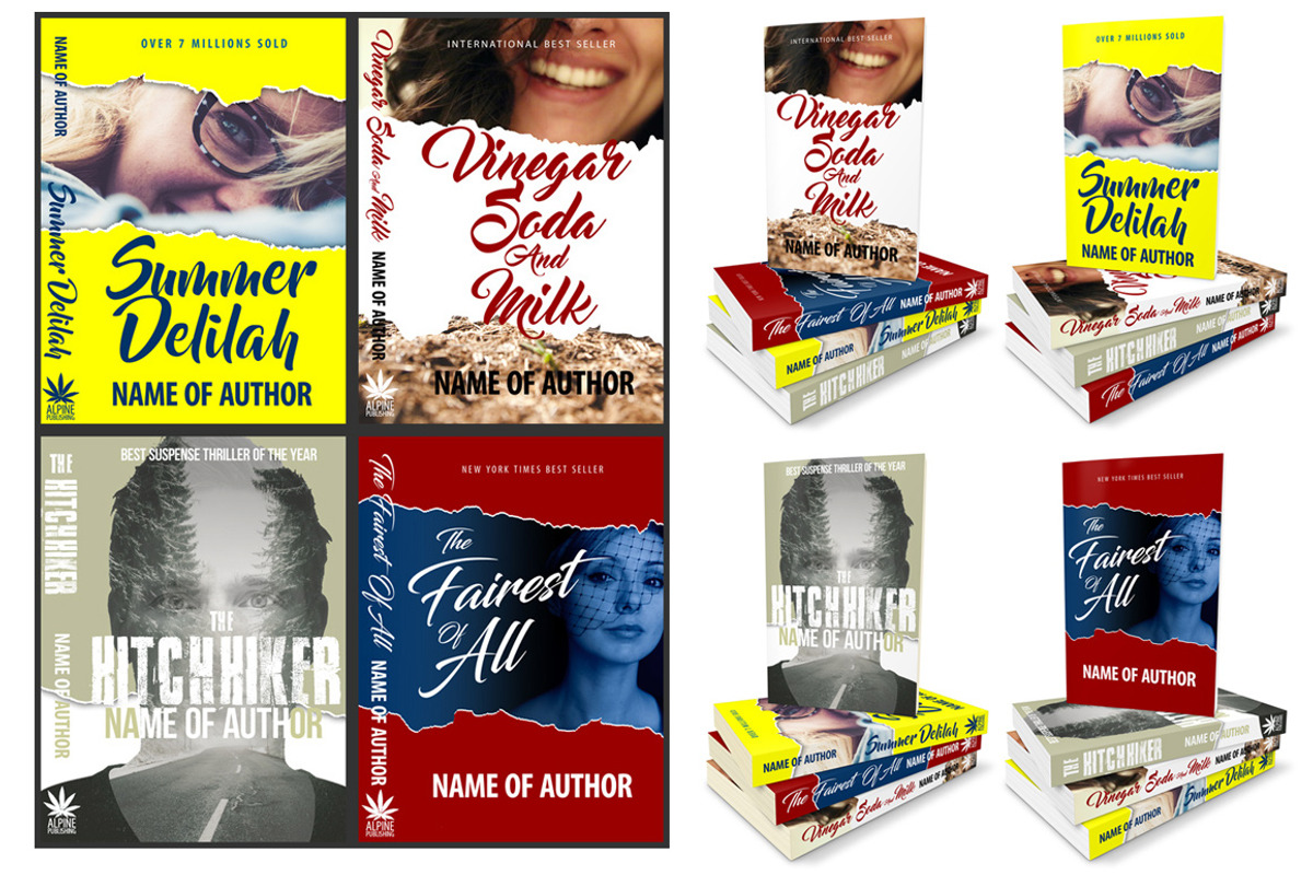 4 Paperback Book Stack Mockup, a Print Template by Cover Actions Premium (Photo 2 of 3)