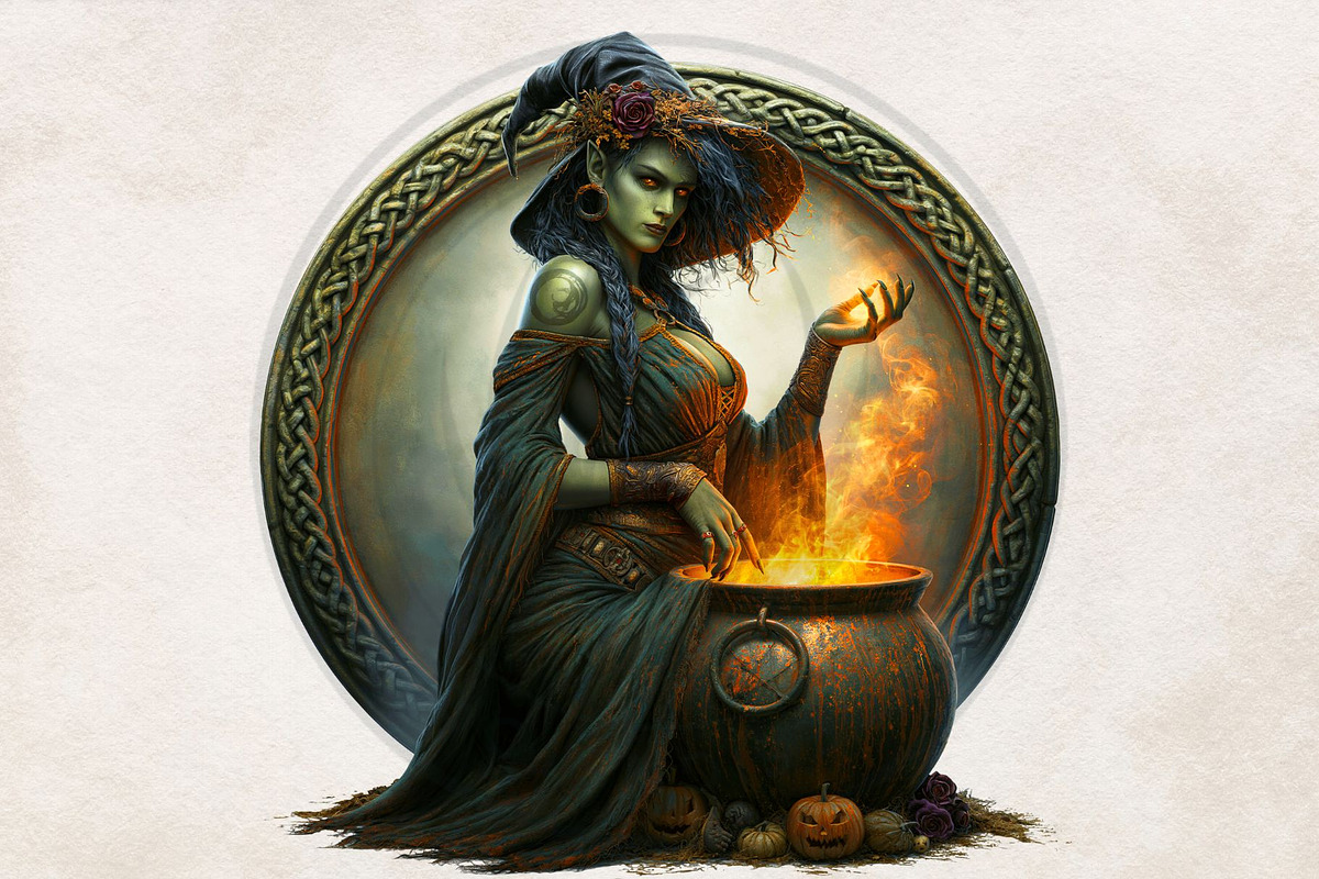 Dark Fantasy Halloween witches, a Seasonal Illustration by ThatsDesignArt (Photo 10 of 17)