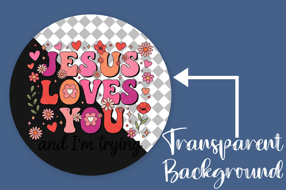 Jesus Loves You Retro Valentines Day, an Illustration by Canvas Craft (Photo 2 of 6)