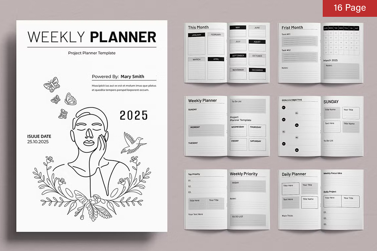 Planner Template Bundle, a Stationery Template by ContestDesign (Photo 14 of 39)