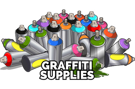 Graffiti Art Supplies in Vector