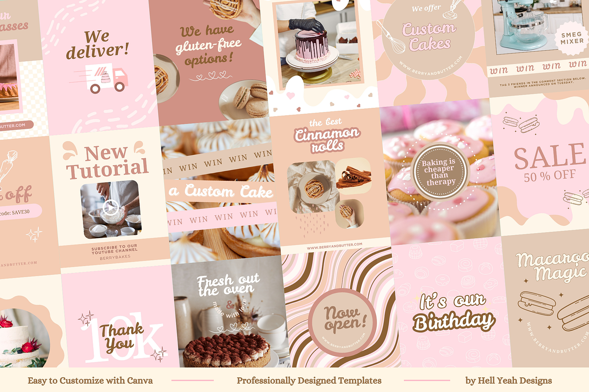 Bakery Instagram Bundle Templates, a Social Media Template by Hell Yeah Designs (Photo 12 of 12)