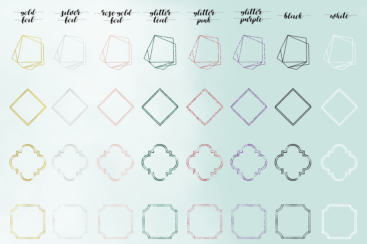 Frames glitter gold shapes elements, an Object Graphic by Ducatum (Photo 2 of 4)