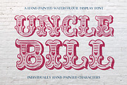 Uncle Bill Watercolour Display Font, a Font by Alexandra Snowdon (Thumbnail 1 of 8)