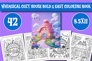 Whimsical Cozy House Coloring Book, a Seasonal Illustration by Design Zone