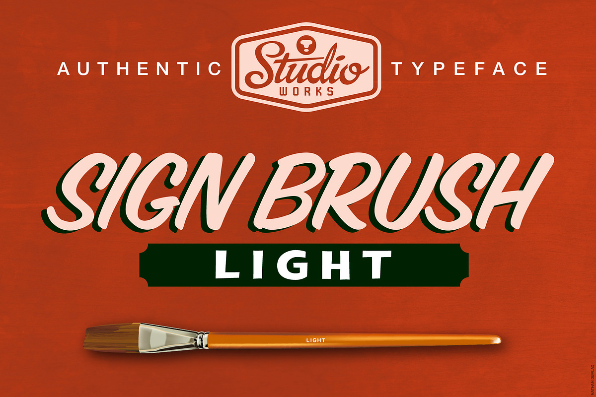 Sign Brush Light | Display Type, a Script Font by StudioWorks (Photo 1 of 8)