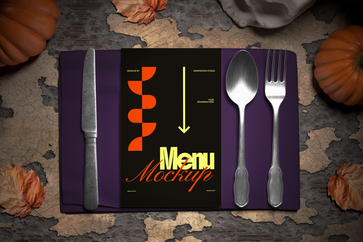 Halloween Food Menu Mockup, a Product Mockup by graphicook (Photo 2 of 4)