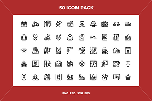 Fashion icons, an Outline Icon by Wencory